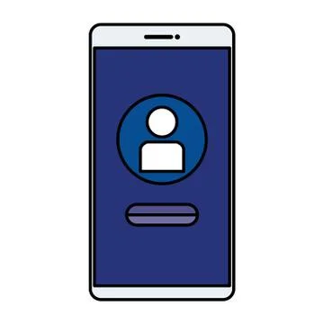 Smartphone with user acount Stock Illustration