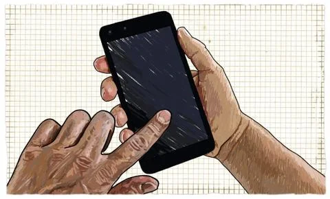 Smartphone User Illustration Illustrazione stock