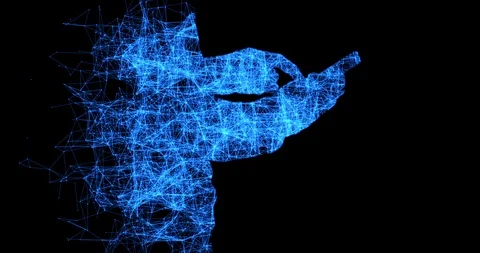 Smartphone user inside the matrix and network. Video stock 111428359