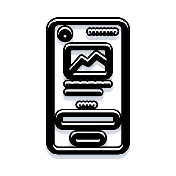 Smartphone user interface browsing an image feed 스톡 일러스트