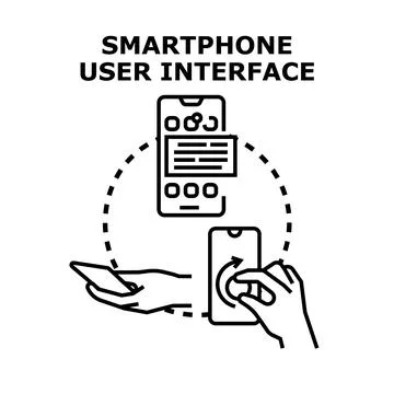 Smartphone user interface concept and mobile usage Stock Illustration