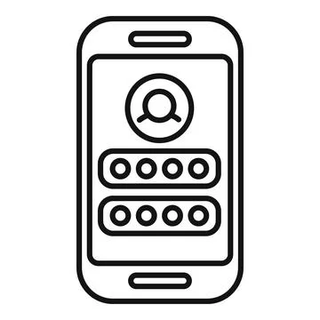 Smartphone with user login account authentication screen Stock Illustration