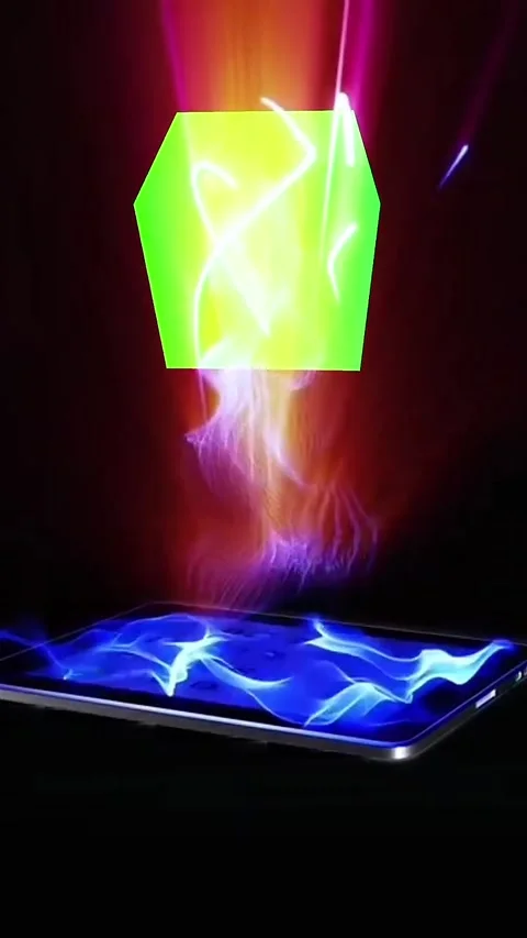 Smartphone user looking green screen display at office desk close up. Unrecogniz Stock Footage 296801331