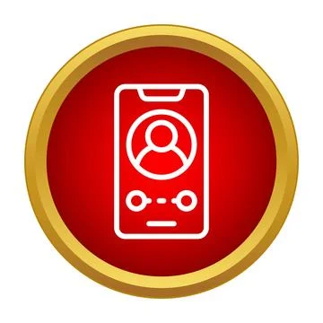 Smartphone with user profile icon connecting via call Stock Illustration