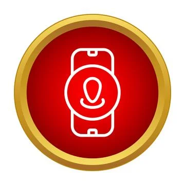 Smartphone using facial recognition for biometric identification security Illustrazione stock