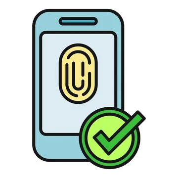 Smartphone using fingerprint scanning technology for authentication Stock Illustration