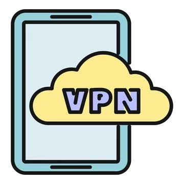 Smartphone using vpn for secure online connection Stock Illustration