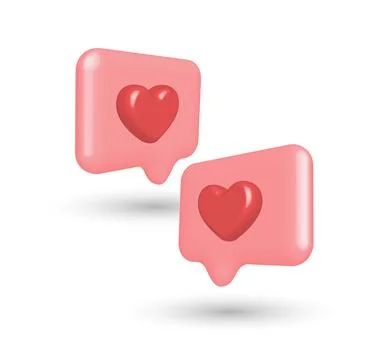 Smartphone valentine 3d icon vector app user interface notification digital Stockillustratie