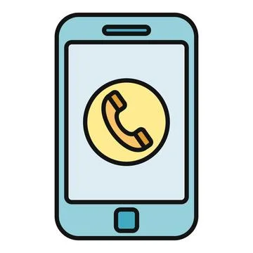 Smartphone vector icon showing incoming telephone call Stock Illustration