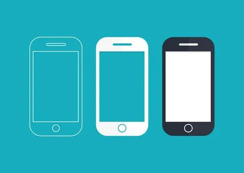 Smartphone vector icon in three different styles Stock Illustration