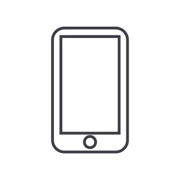 Smartphone vector line icon, sign, illustration on background, editable strok 스톡 일러스트