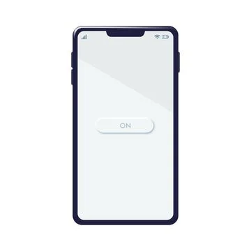 Smartphone vector material showing ON button Stock Illustration