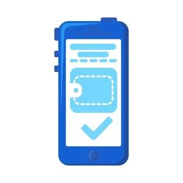 Smartphone with verification checkmark flat illustration Stock Illustration