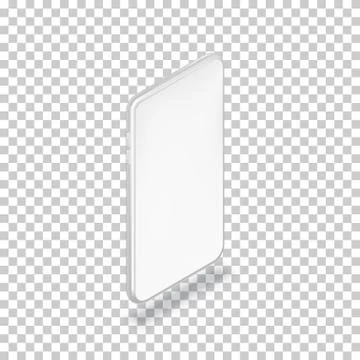 Smartphone vertical mockup design template. Vector realistic 3d isometric ill Stock Illustration