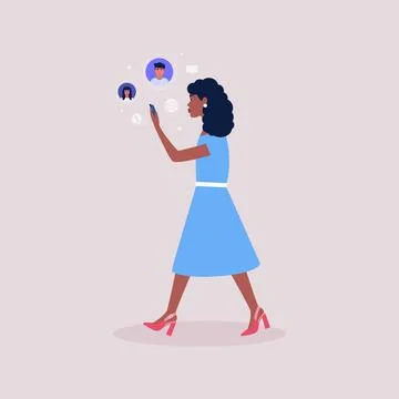 Smartphone video call Stock Illustration