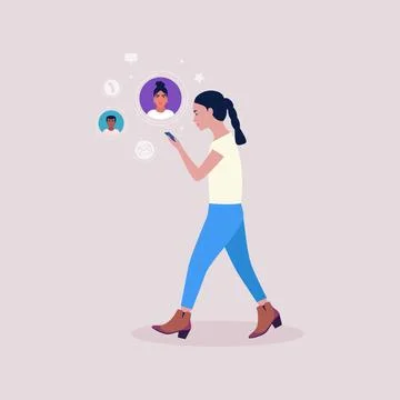 Smartphone video call Stock Illustration