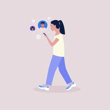 Smartphone video call Stock Illustration