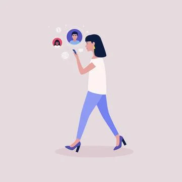 Smartphone video call Stock Illustration