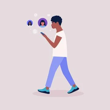 Smartphone video call Stock Illustration