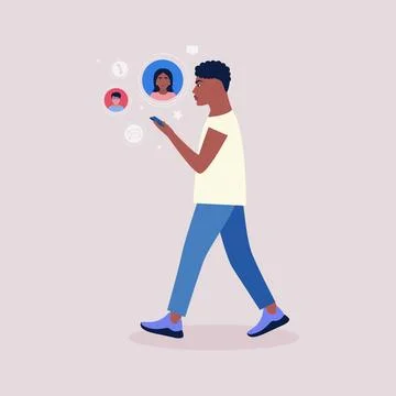 Smartphone video call Stock Illustration