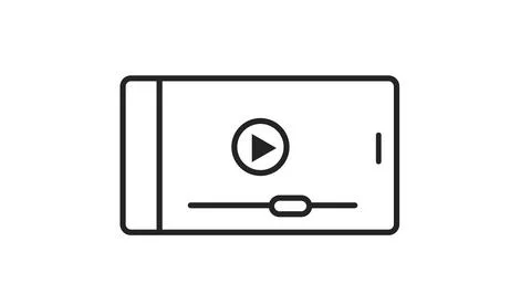 Smartphone Video Icon. Illustrazione stock