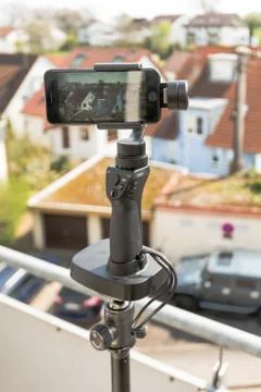 Smartphone video panorama setup Stock Photos
