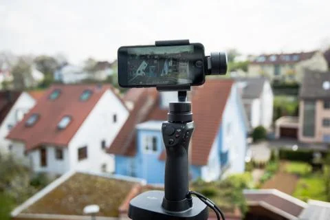 Smartphone video panorama setup Stock Photos