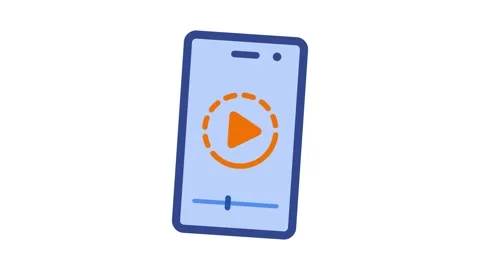 Smartphone video player with progress bar animation isolated on white background Stock Footage 336012127