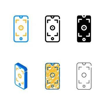 Smartphone viewfinder color icon vector types 스톡 일러스트
