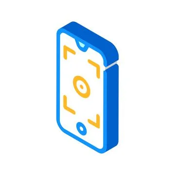 Smartphone viewfinder isometric icon vector illustration Stock Illustration