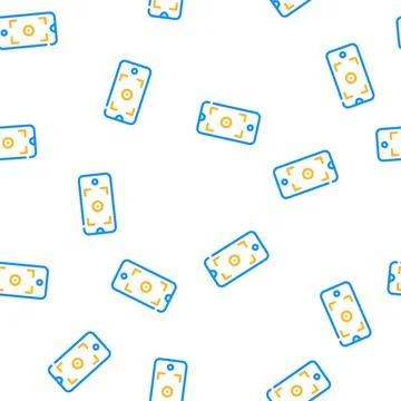 Smartphone viewfinder vector seamless pattern Illustrazione stock