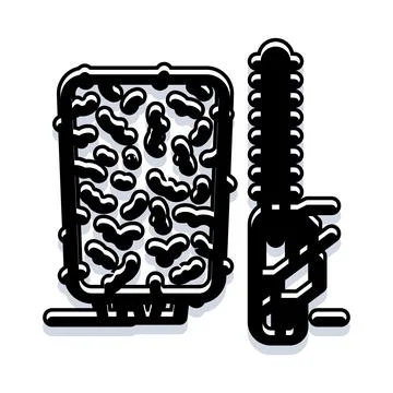 Smartphone with virus and malware concept icon Stock Illustration
