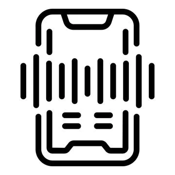 Smartphone voice command center icon outline vector. Virtual gadget assistant Stock Illustration