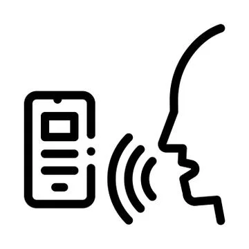Smartphone Voice Control Icon Vector Illustration 스톡 일러스트