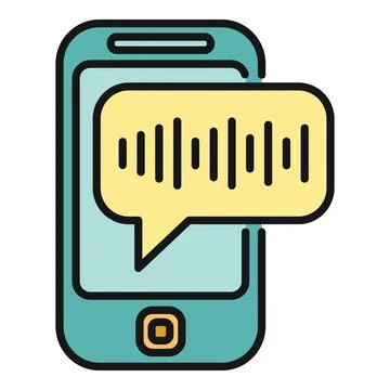 Smartphone voice message sending audio sound wave Stock Illustration