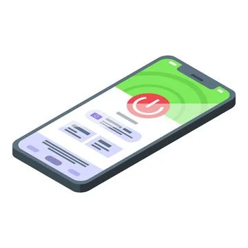 Smartphone vpn icon isometric vector. Server network Illustrazione stock