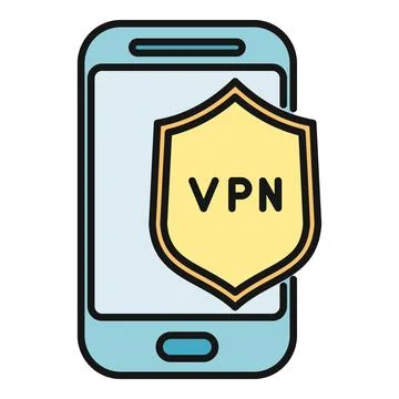 Smartphone with vpn shield protecting mobile data privacy Stock Illustration