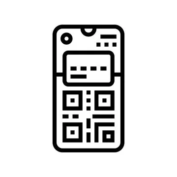 Smartphone wallet qr code fintech line icon vector illustration Stock-Illustration