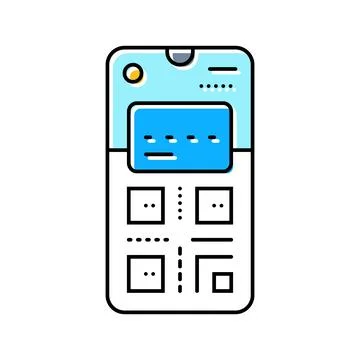 Smartphone wallet qr code fintech color icon vector illustration Illustrazione stock
