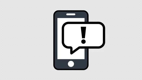Smartphone warning notification icon animation on transparent background Vidéo 329622117