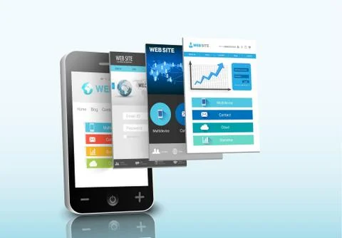 Smartphone web design concept Stock Illustration