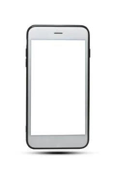 Smartphone on white background clipping path, Mobile Smartphone on white ba.. Stock Photos