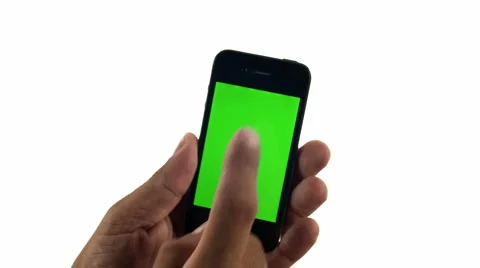 Smartphone on white background with green screen Stock-Footage 7097365