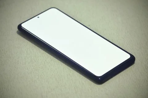Smartphone white screen on background Stock Photos