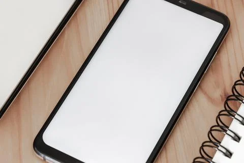 Smartphone with white screen for overlay mock-up Stock Photos
