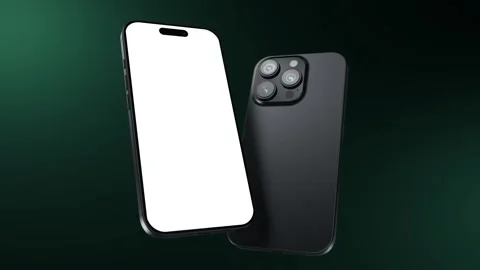 Smartphone white screen with a rectangular plane for screen tracking - phone in Vídeos de archivo 295175656