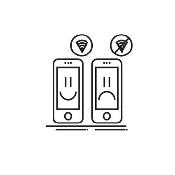 Smartphone with wifi and without Stock Illustration