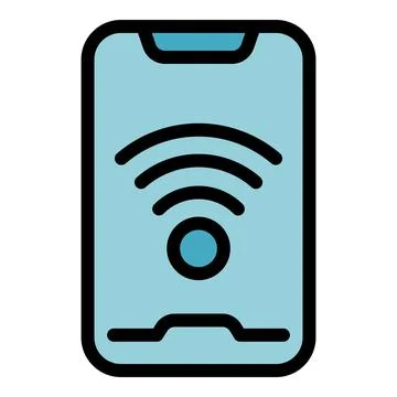 Smartphone wifi icon vector flat Stock Illustration