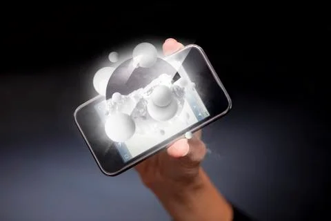 Smartphone winter illustration Stock Illustration