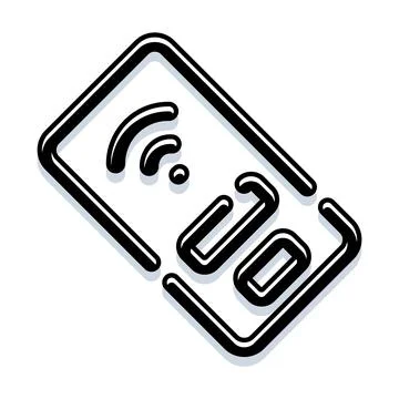 Smartphone with wireless connectivity and digital payment icon Stock Illustration